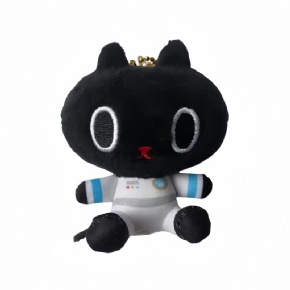 可爱小黑猫毛绒挂件